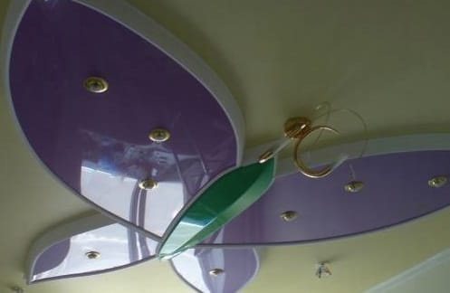 комбинированный натяжной потолок